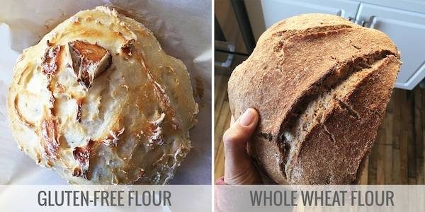 No knead bread tested with gluten-free and whole wheat.