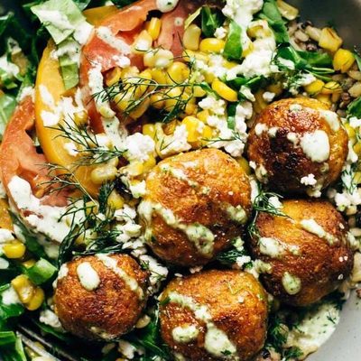Summer Bliss bowls in a bowl with a fork.
