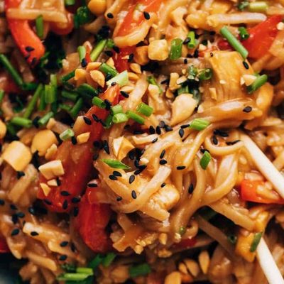 Instant Pot Chili Garlic Noodles in bowl with chopsticks.