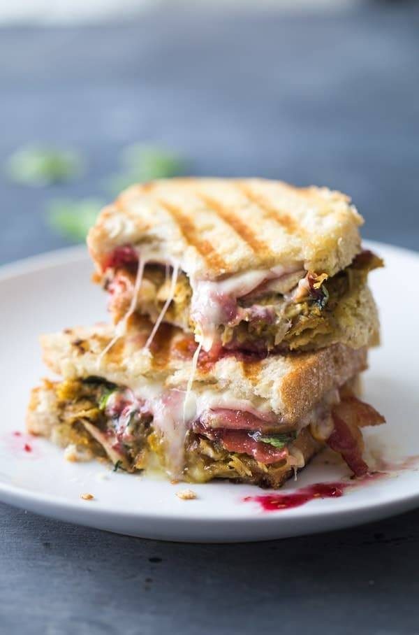 Turkey Panini on a white plate.