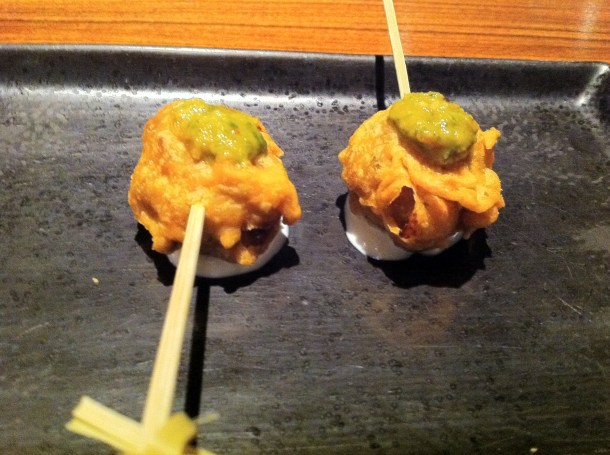 Potato fritter amuse bouche