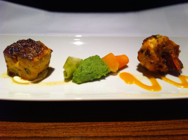 Grilled prawn and salmon at Cinnamon Kitchen