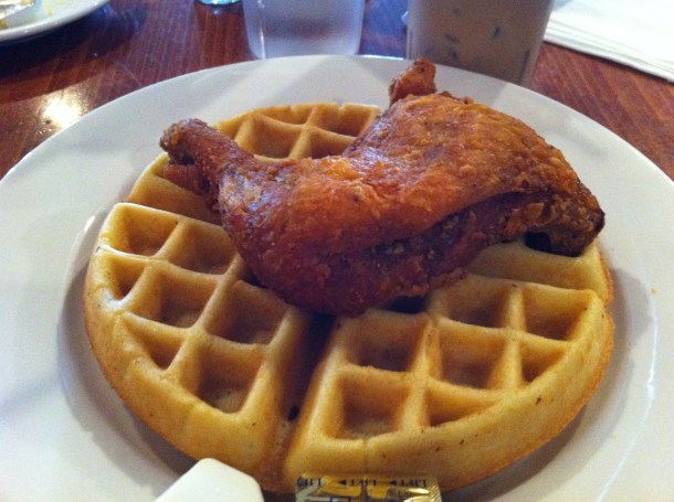 Fried chicken and waffles at Amy Ruth's