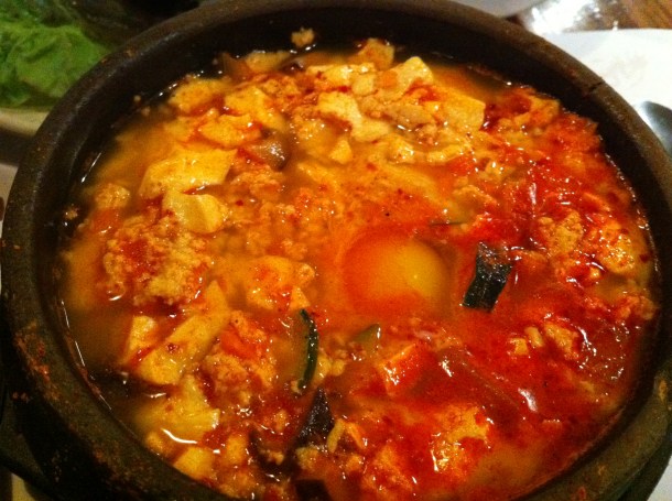 Vegetable tofu hotpot at Cho Dang Gol