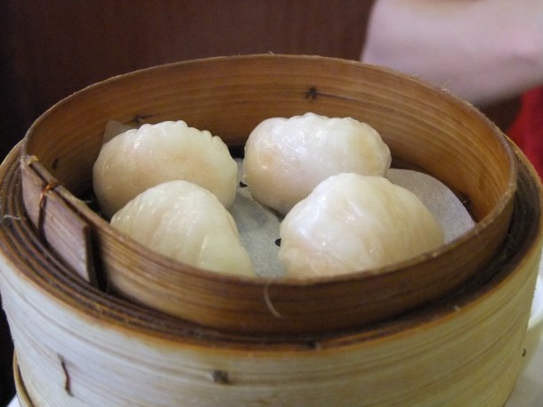 har gau king prawn dumplings at Harbour City