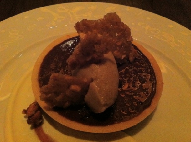 chocolate tart and Guinness sorbet at Nobhill Tavern chocolate tart and guinness sorbet at nobhill tavern