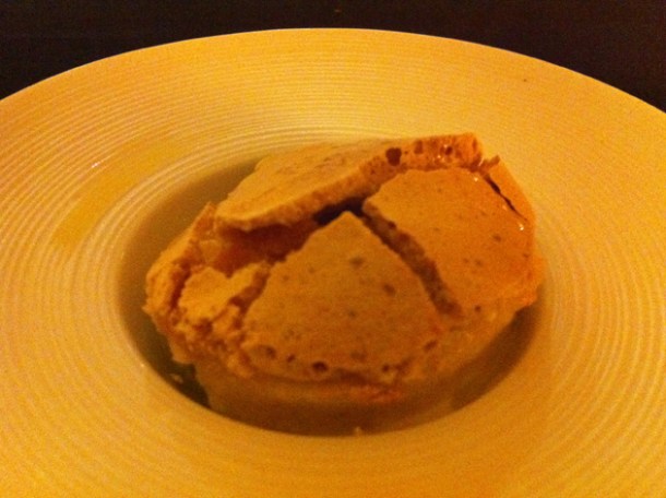 pear custard macaron dessert at La Tasquita de Enfrente
