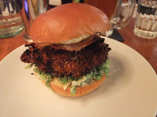 chicken burger at Hawksmoor Covent Garden Seven Dials chicken burger at hawksmoor covent garden seven dials