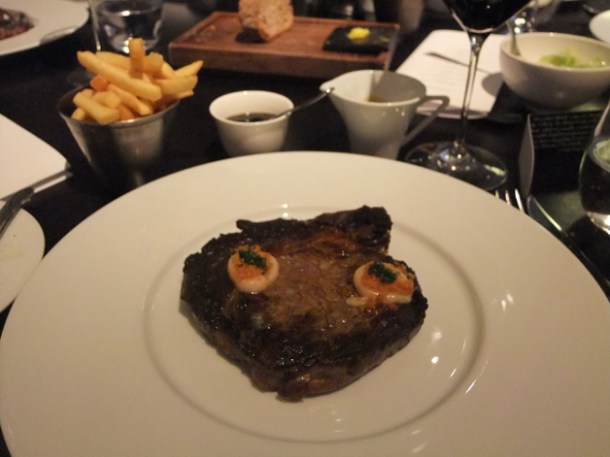 hereford rib eye medium at Dinner by Heston Blumenthal hereford rib eye medium at dinner by heston blumenthal