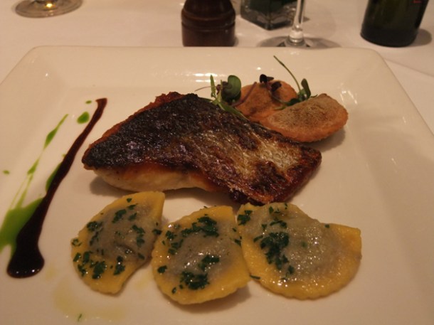 sea bass fillet at Babbo London sea bass fillet at babbo london