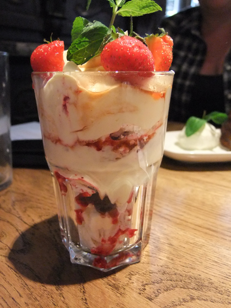 Sloe gin Eton mess at The Crown and Sceptre Fitzrovia sloe gin eton mess at the crown and sceptre