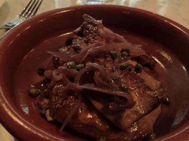 duck livers and red onions in fino at Pizarro duck livers and red onions in fino at pizarro