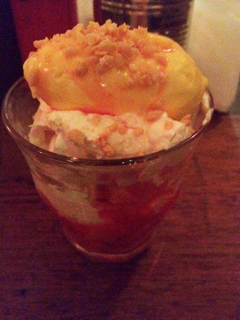 rhubarb mess with ginger at Pittcue Soho rhubarb mess with ginger at pittcue soho