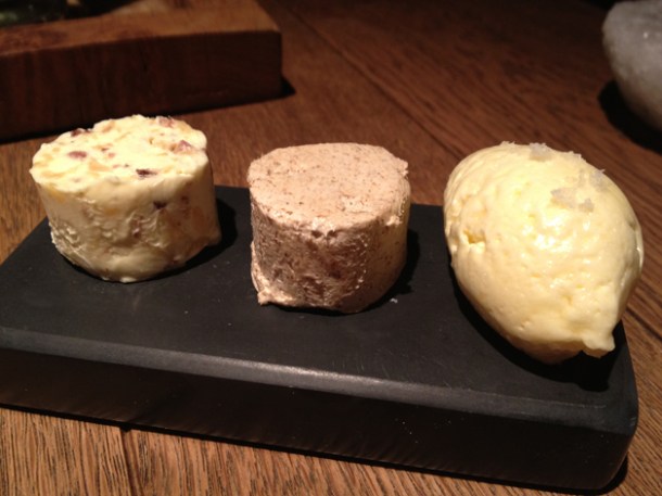 Tom Aikens butter selection selection of butter at tom aikens