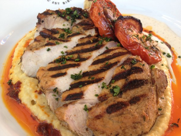 harissa marinated pork at bibendum