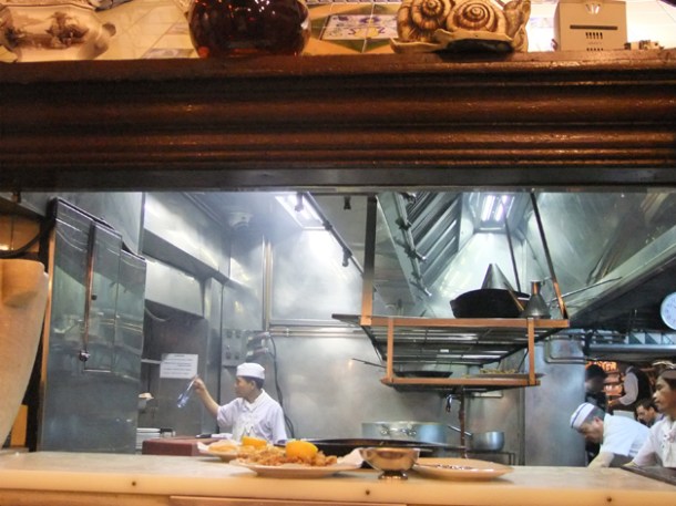 kitchen at Los Caracoles kitchen at los caracoles