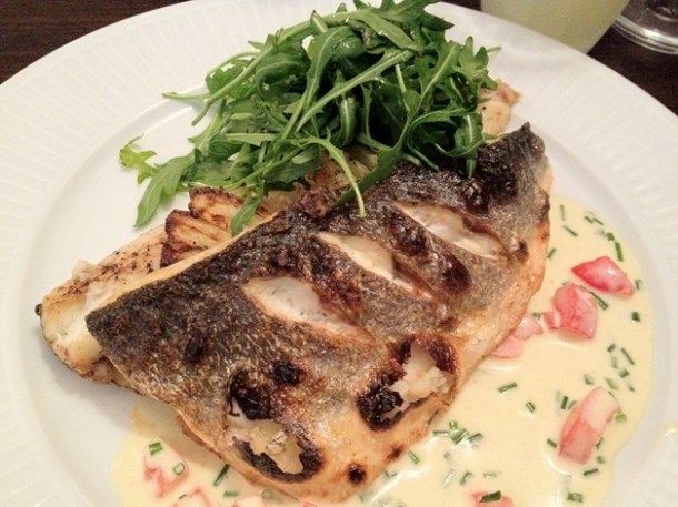 roast seabass at Cote roast seabass at côte