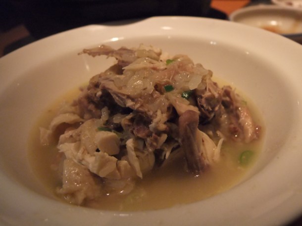 whole stuffed baby chicken in broth at Asadal whole stuffed baby chicken in broth at asadal