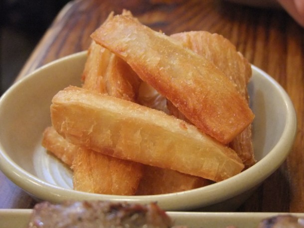 Yucas cassava chips at Ceviche London yucas cassava chips at ceviche london