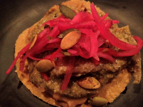 duck pipian verde tostadita at La Bodega Negra duck pipian verde tostadita at la bodega negra