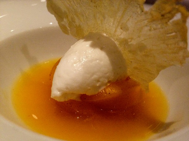 mango with coconut ice cream at saüc