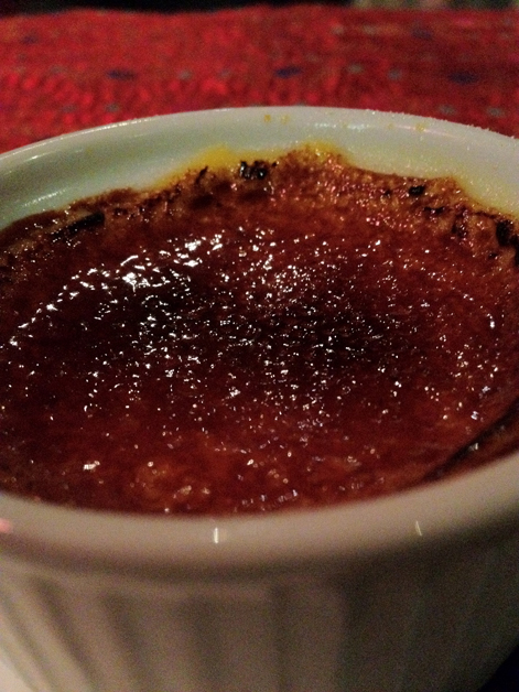 mango and cardamom creme brûlée at Carom mango and cardamom creme brulee at carom