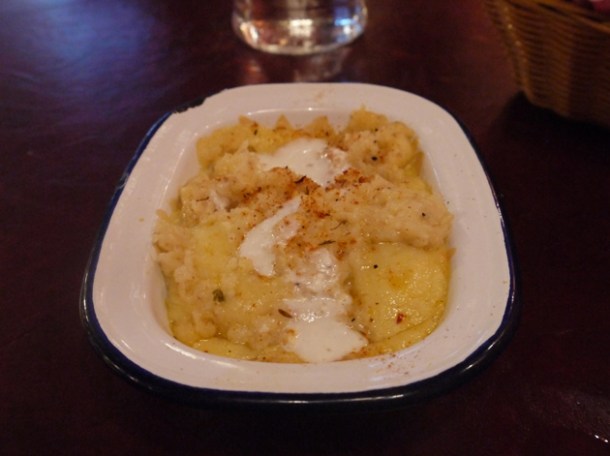 spicy cheese grits at Low Country Fulham spicy cheesy grits at low country london