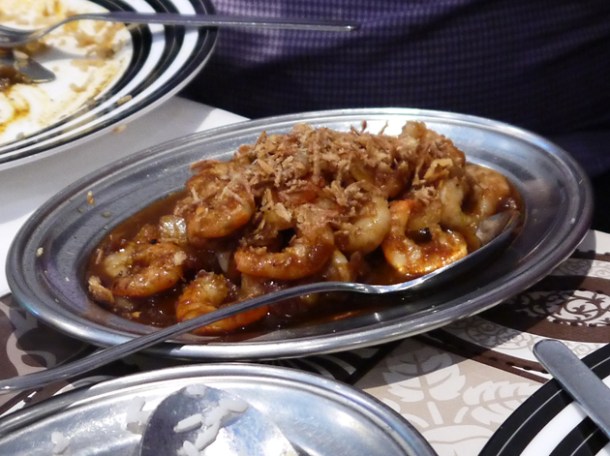 prawn curry with shrimp garnish at Mandalay prawn curry with shrimp garnish at mandalay