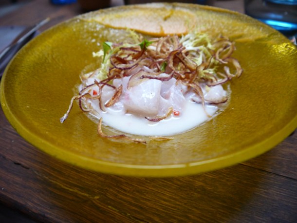 sea bream ceviche at Lima London sea bream ceviche at lima rathbone place