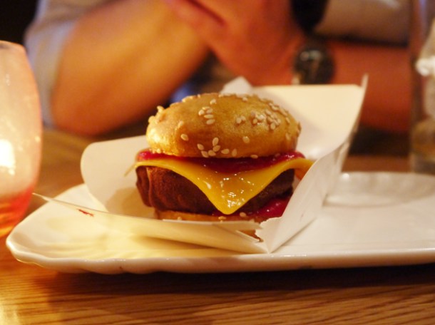 ice cream burger at the lucky chip slider bar