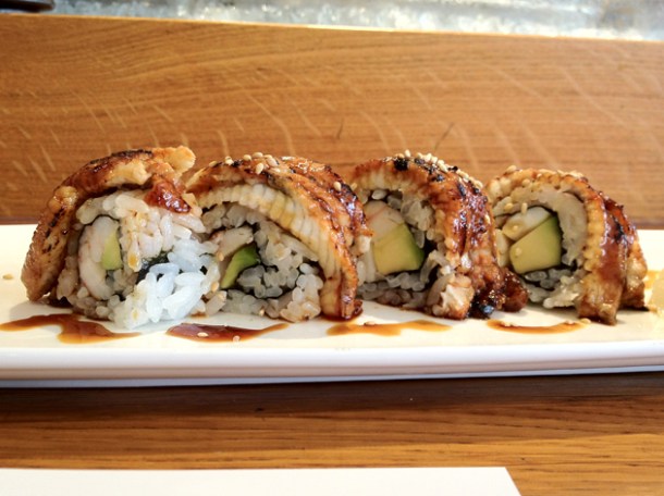 Dragon sushi rolls at Toku dragon sushi rolls at toku