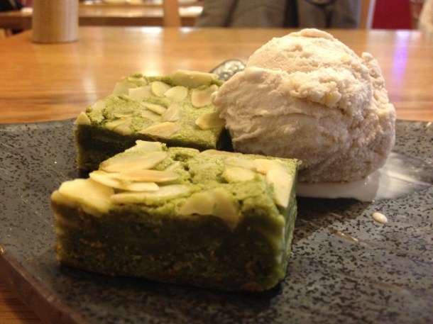 green tea brownie at Toku green tea brownie at toku