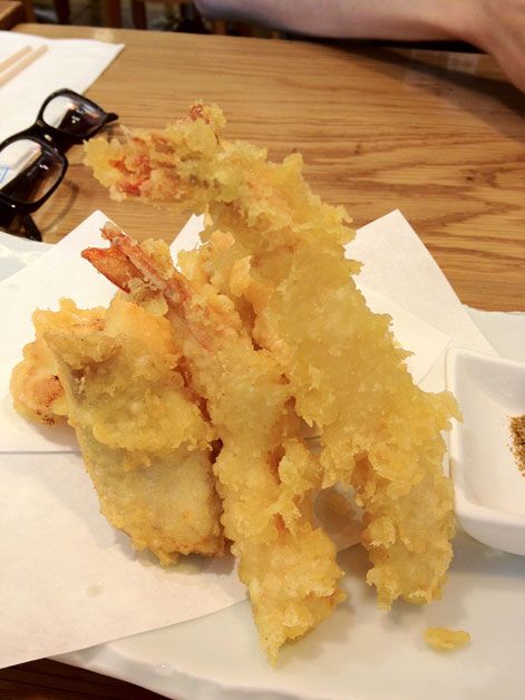mixed-seafood-tempura-at-Toku scallop, prawn and white fish tempura at toku