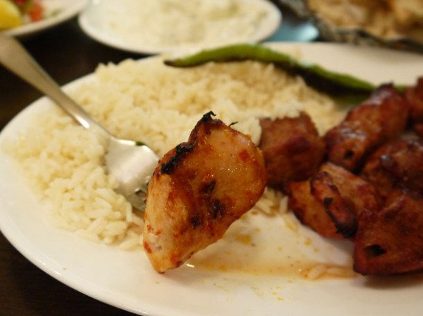 chicken shish kebab at yayla green lanes