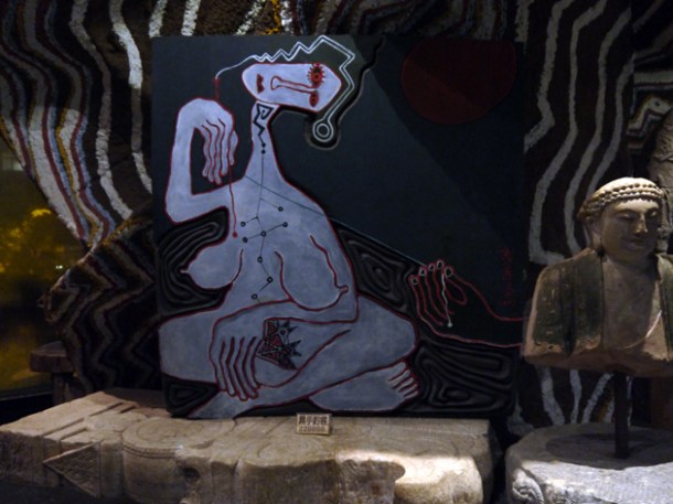 artworks inside five cent driftwood house