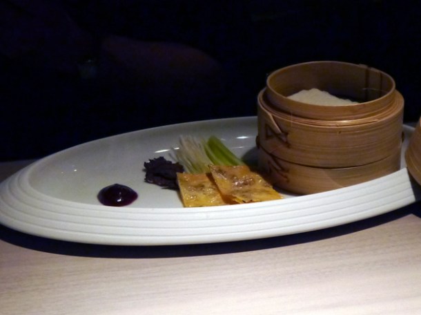 vegetarian duck pancakes at hkk