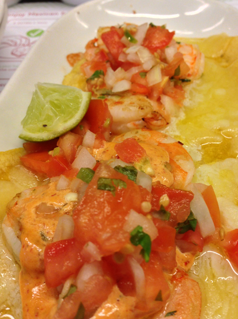 prawn tacos at lupita