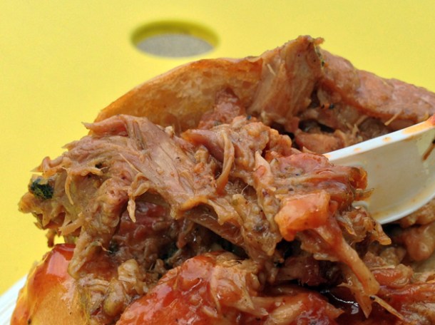 close up of rib meat from the rib man