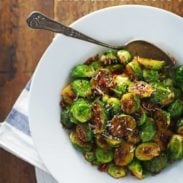 Simple Caramelized Brussels Sprouts - golden brown, just crispy enough, 20 minutes to make. | pinchofyum.com