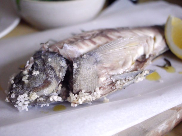 salt baked bream at rawduck
