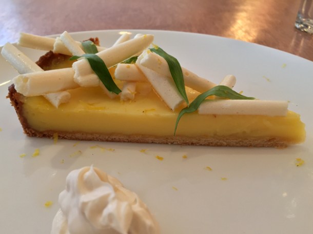 lemon tart with meringue at portland
