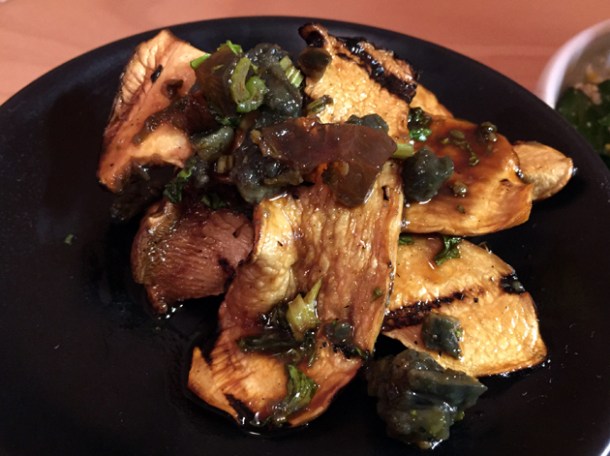 century egg and mushroom pieces at bao soho