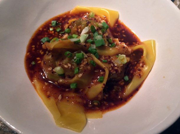 sichuan vegetable dumpling at the duck and rice