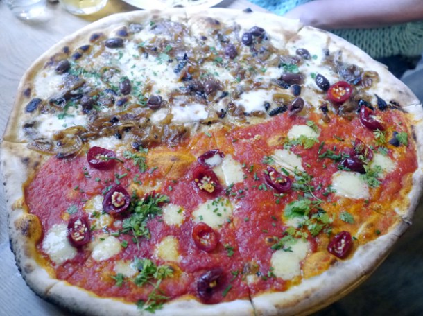 half and half 50-50 20in pizza at homeslice