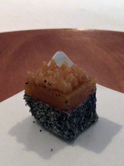 foie gras with mango jelly and almond at benazuza