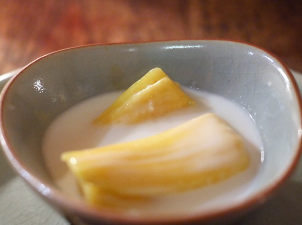 poached jackfruit in sweet coconut cream at som saa commercial street