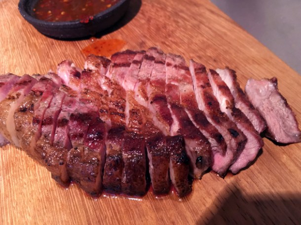 grilled pork loin at kiln