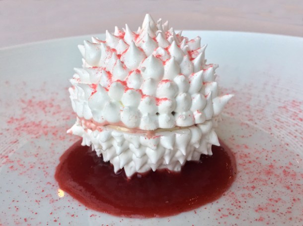 strawberry and balsamic vacherin at claude bosi bibendum