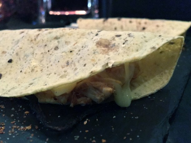chicken quesadilla at el muro
