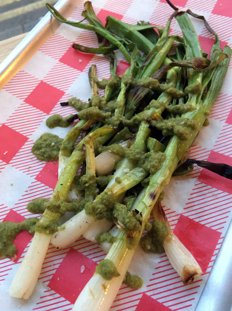 grilled spring onions at bad sports